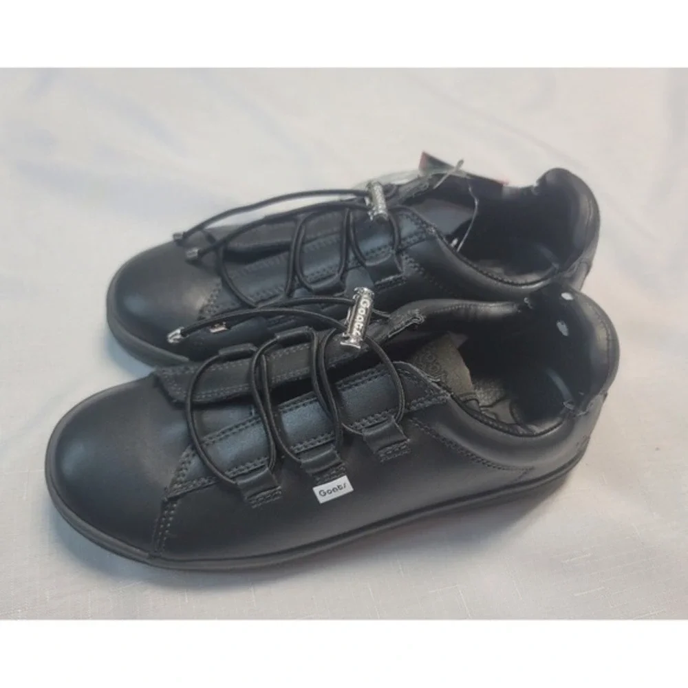GOATS Slides + Sneakers SHOES black Leather‎ Kids US 3 Youth
